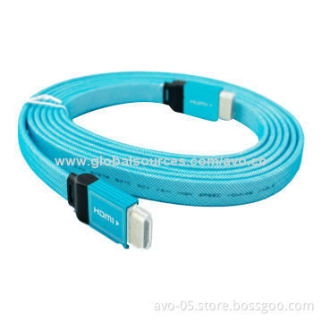 Flat HDMI Cable with Zinc Alloy Assembly Shell, 2,560 x 160 Pixels Resolution